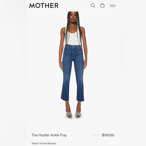 Mother Denim Hustler Ankle , Home Movies Wash, Size 26